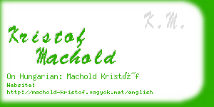 kristof machold business card